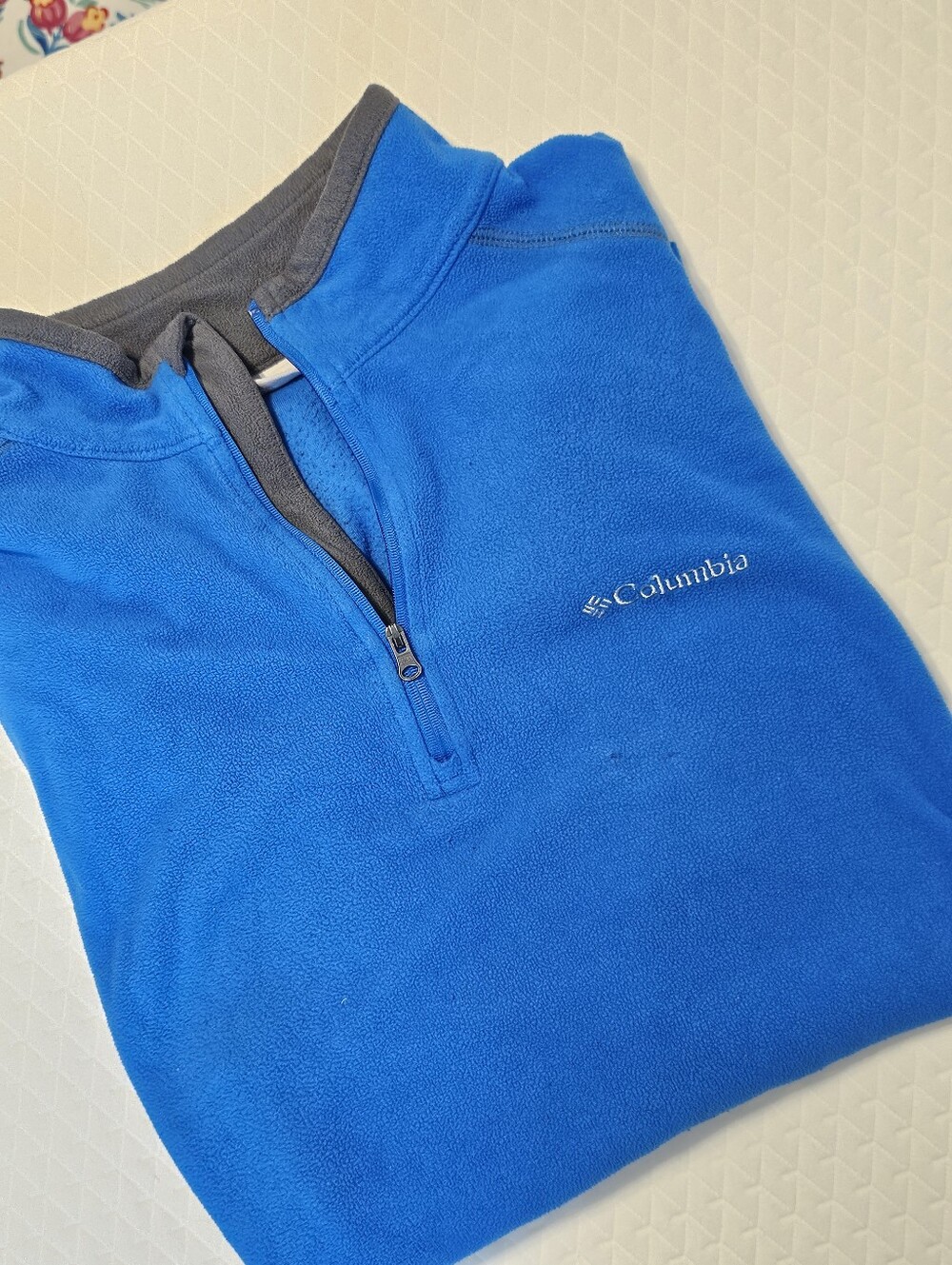 Columbia Men's Klamath Range II Half-Zip Fleece Pullover Blue/Charcoal Size L